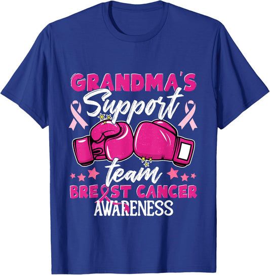 Grandma's Support Team Breast Cancer Awareness Support Squad T-Shirt - T-Shirt | Royal