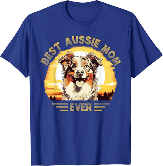 Aussie Mom Australian Shepherd T-Shirt - T-Shirt | Royal