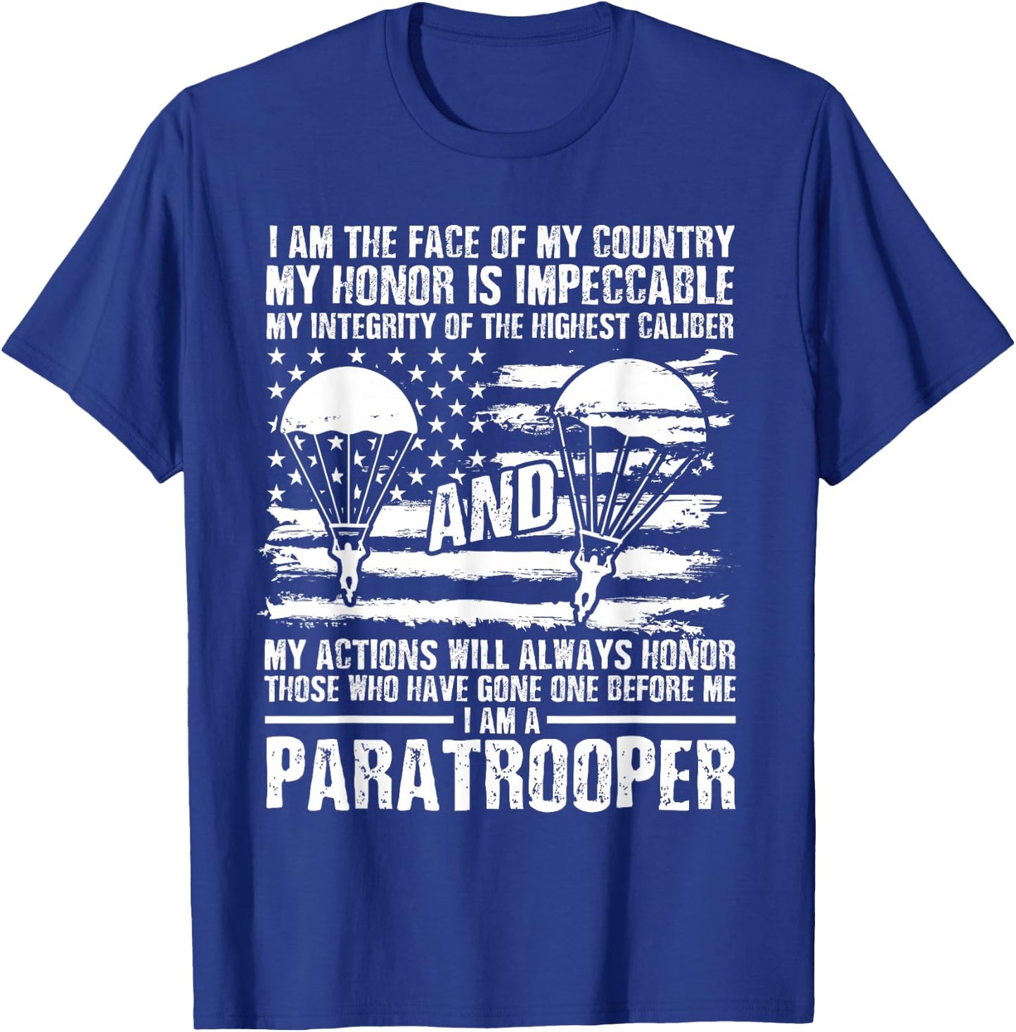 Paratrooper 82nd Airborne Division Veterans Day Soldier T-Shirt - T-Shirt | Royal
