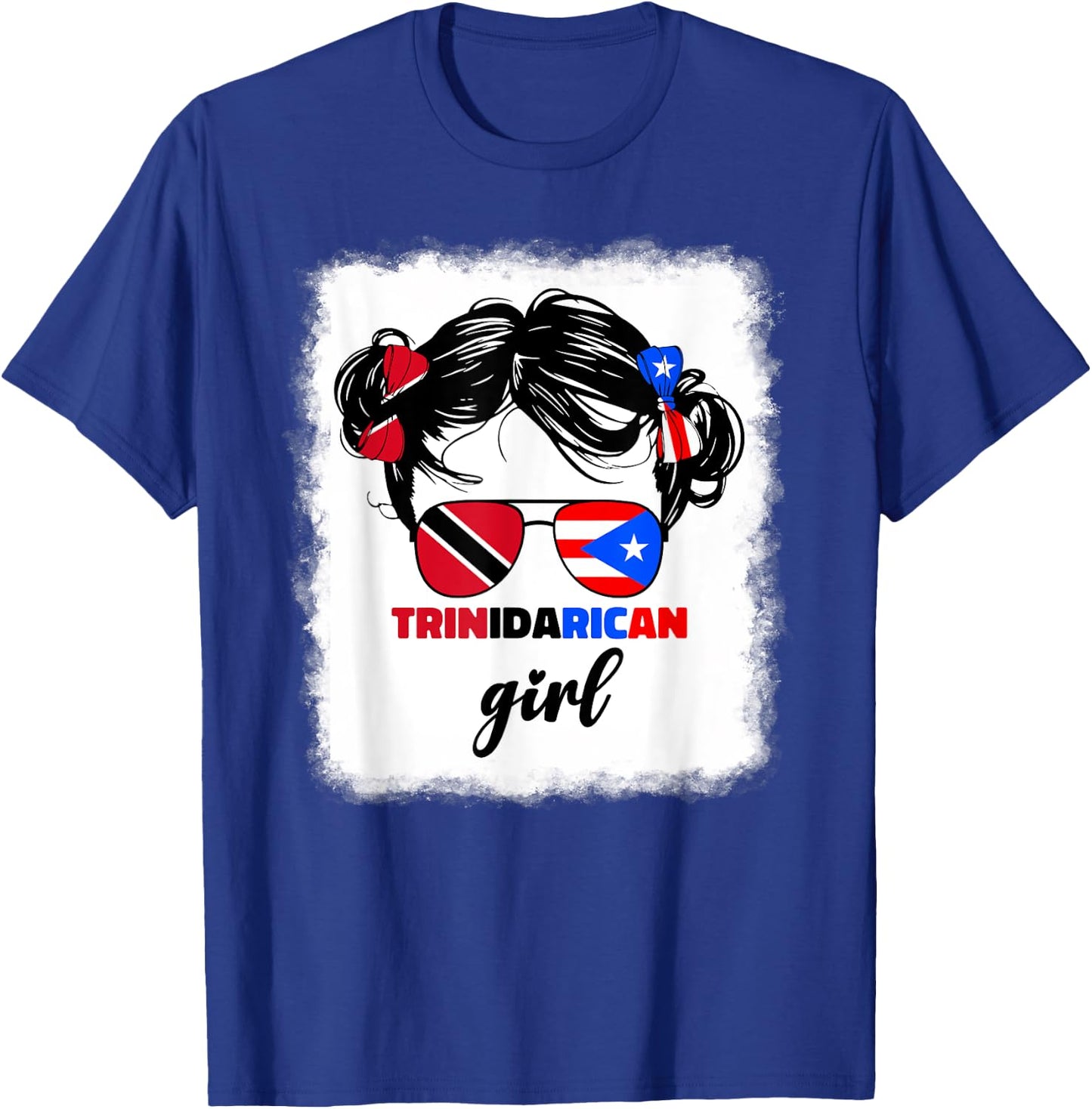 Trinidad And Puerto Rican Rico Flag Trinidadian Kids Girls T-Shirt - T-Shirt | Royal