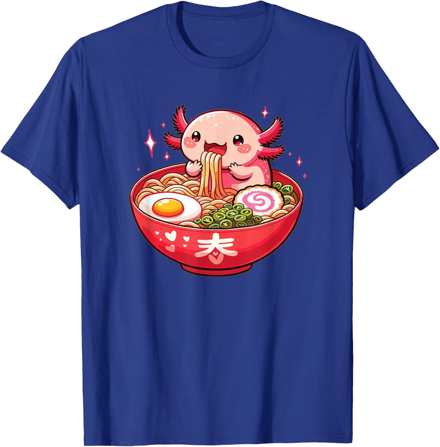Sweet Axolotl Eats Ramen Noodles Axolotls Ramen T-Shirt - T-Shirt | Royal