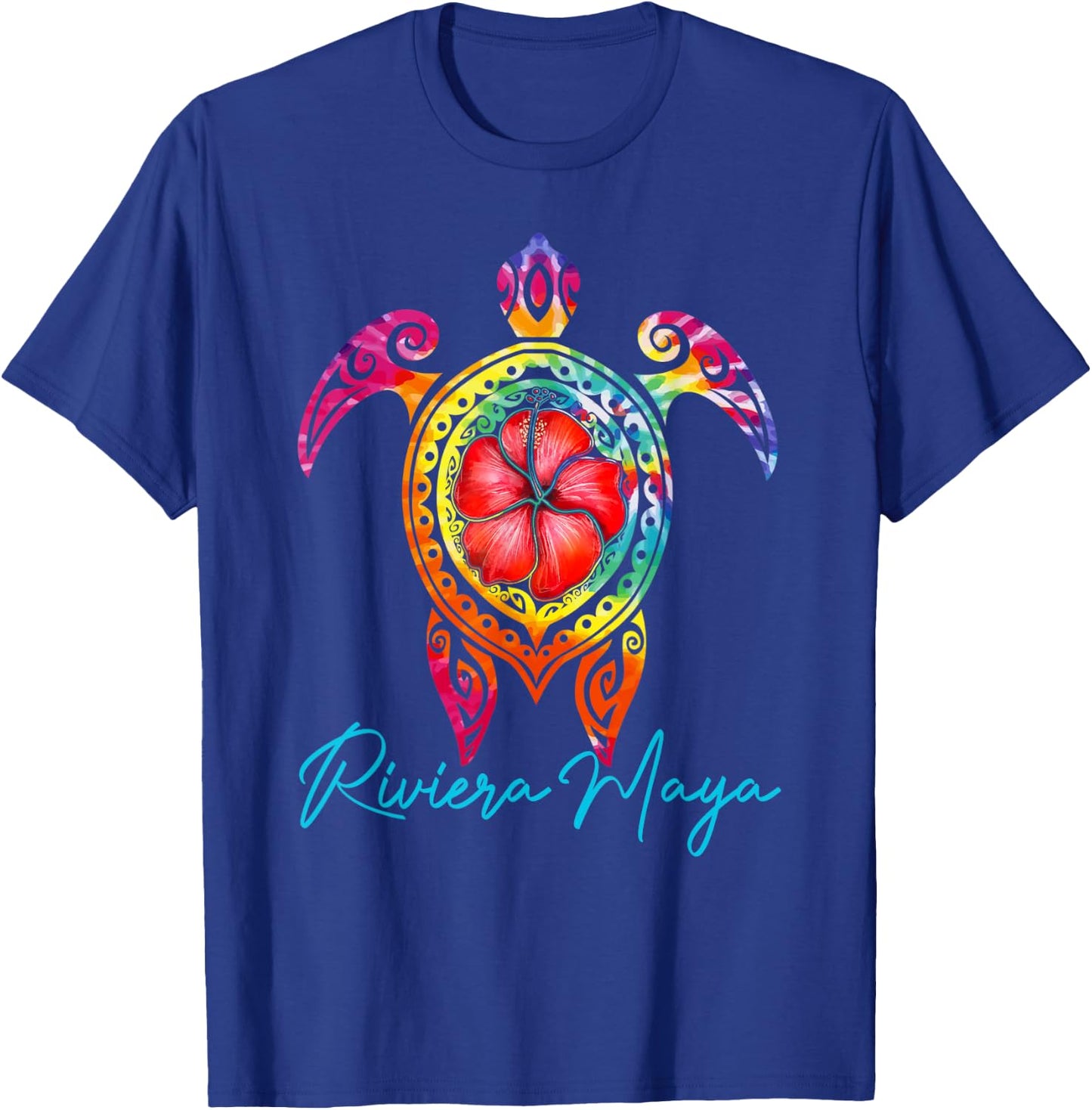 Riviera Maya Mexico Tie Dye Sea Turtle Family Vacation 2025 T-Shirt - T-Shirt | Royal