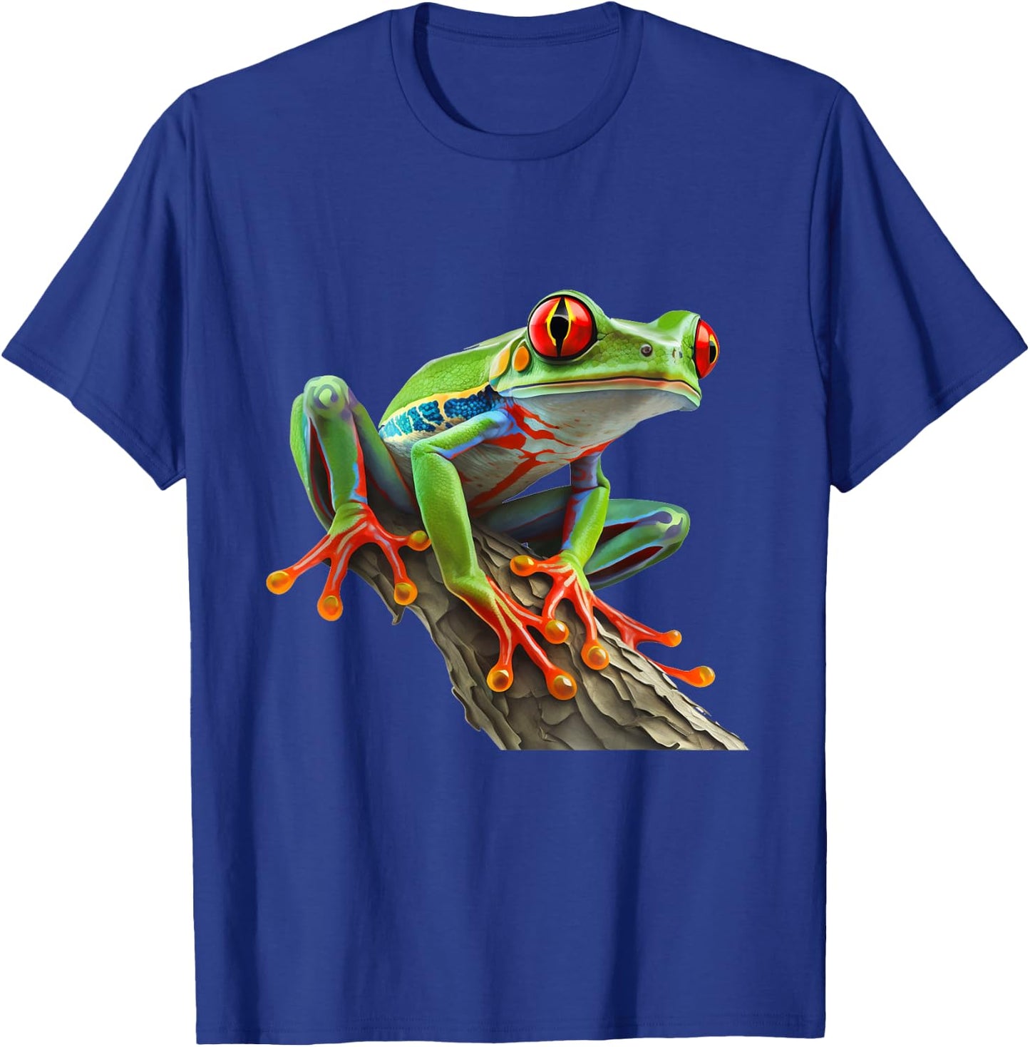 Red Eyed Tree Frog Leaping Frog Leaves Rainforest Amphibian T-Shirt - T-Shirt | Royal