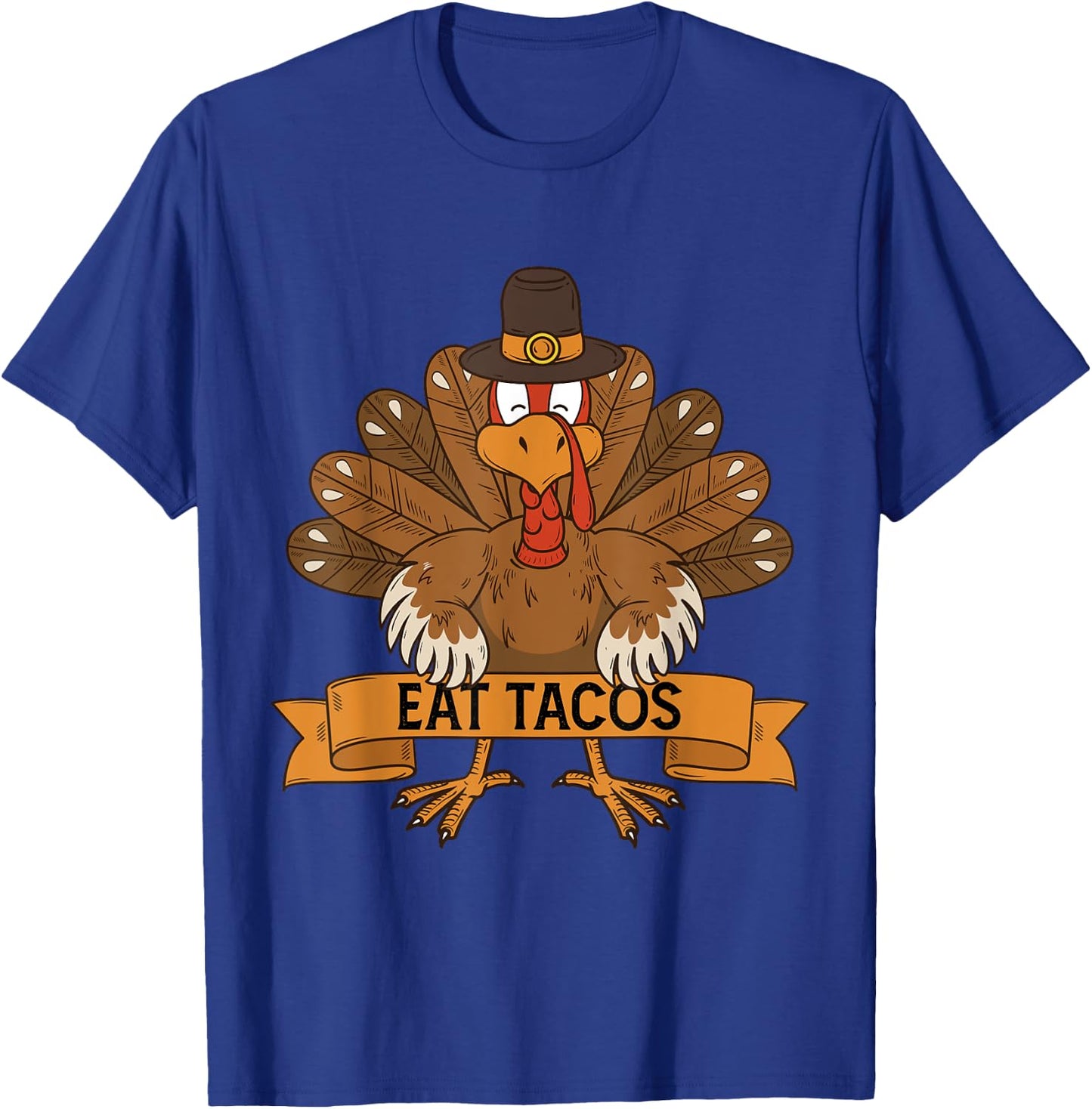 Turkey Eat Taco Adult Vegan Kids Funny Thanksgiving T-Shirt - T-Shirt | Royal