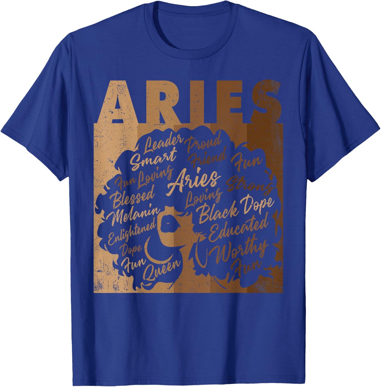 Aries Girl African American Women Melanin Birthday T-Shirt - T-Shirt | Royal