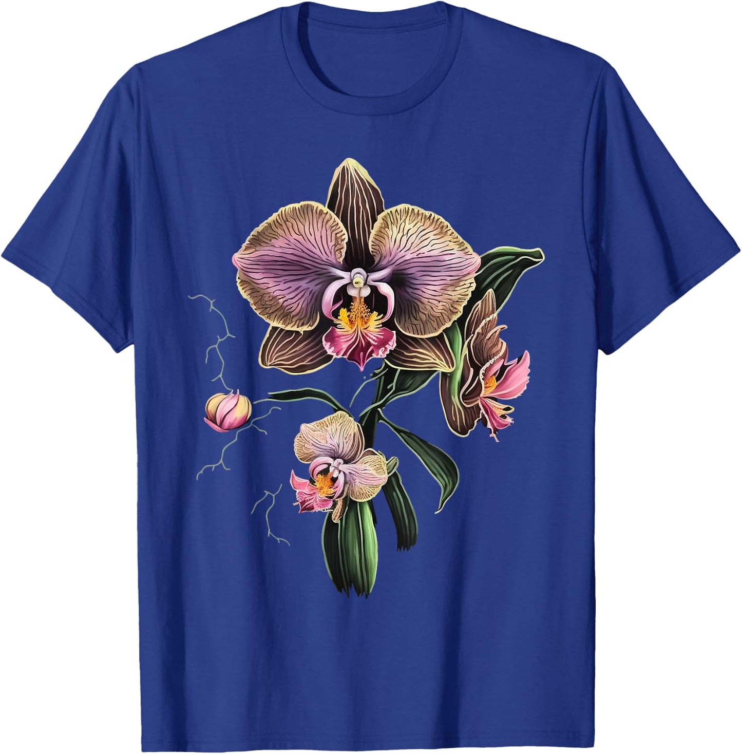 Vintage Orchid Flower on Orchid T-Shirt - T-Shirt | Royal