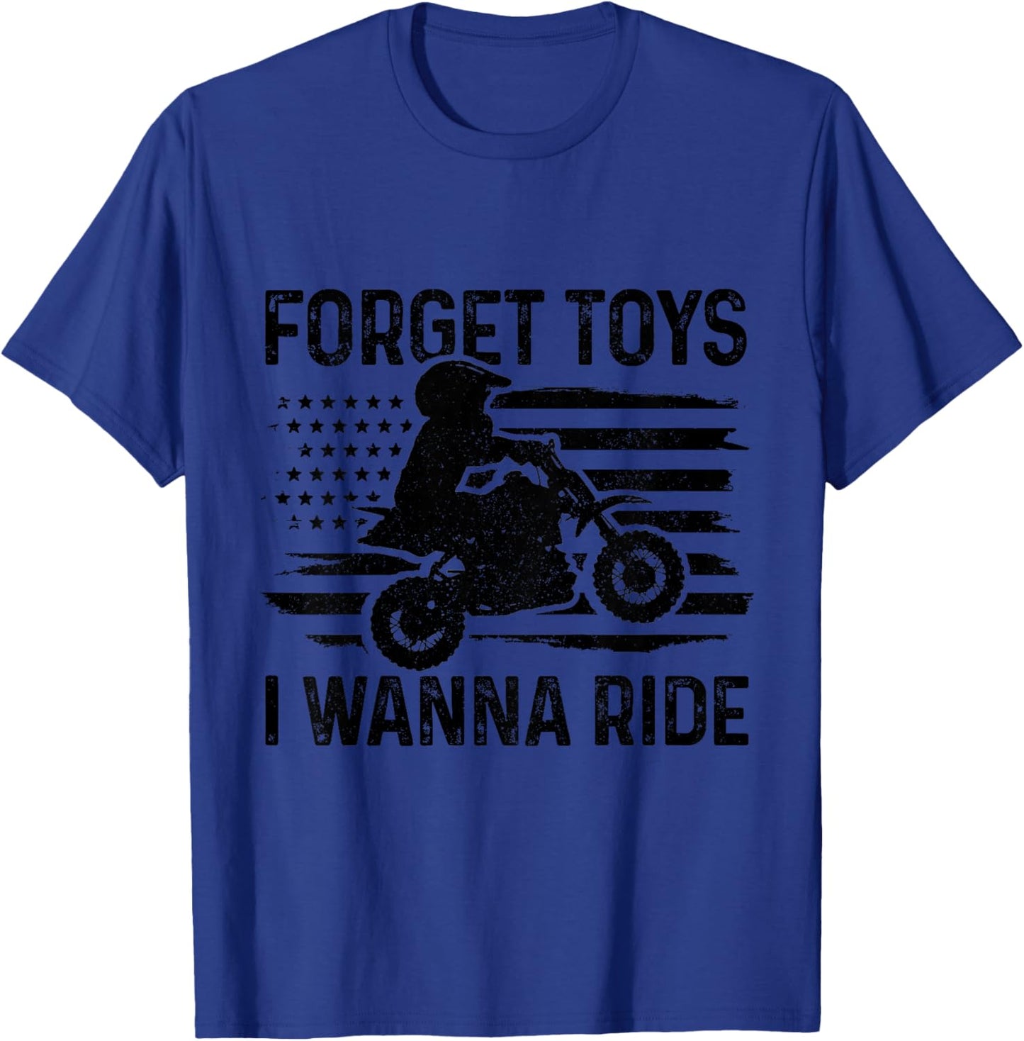 Kids Forget Toys I Wanna Ride Motocross Dirt Bike Boys MX Racing T-Shirt - T-Shirt | Royal