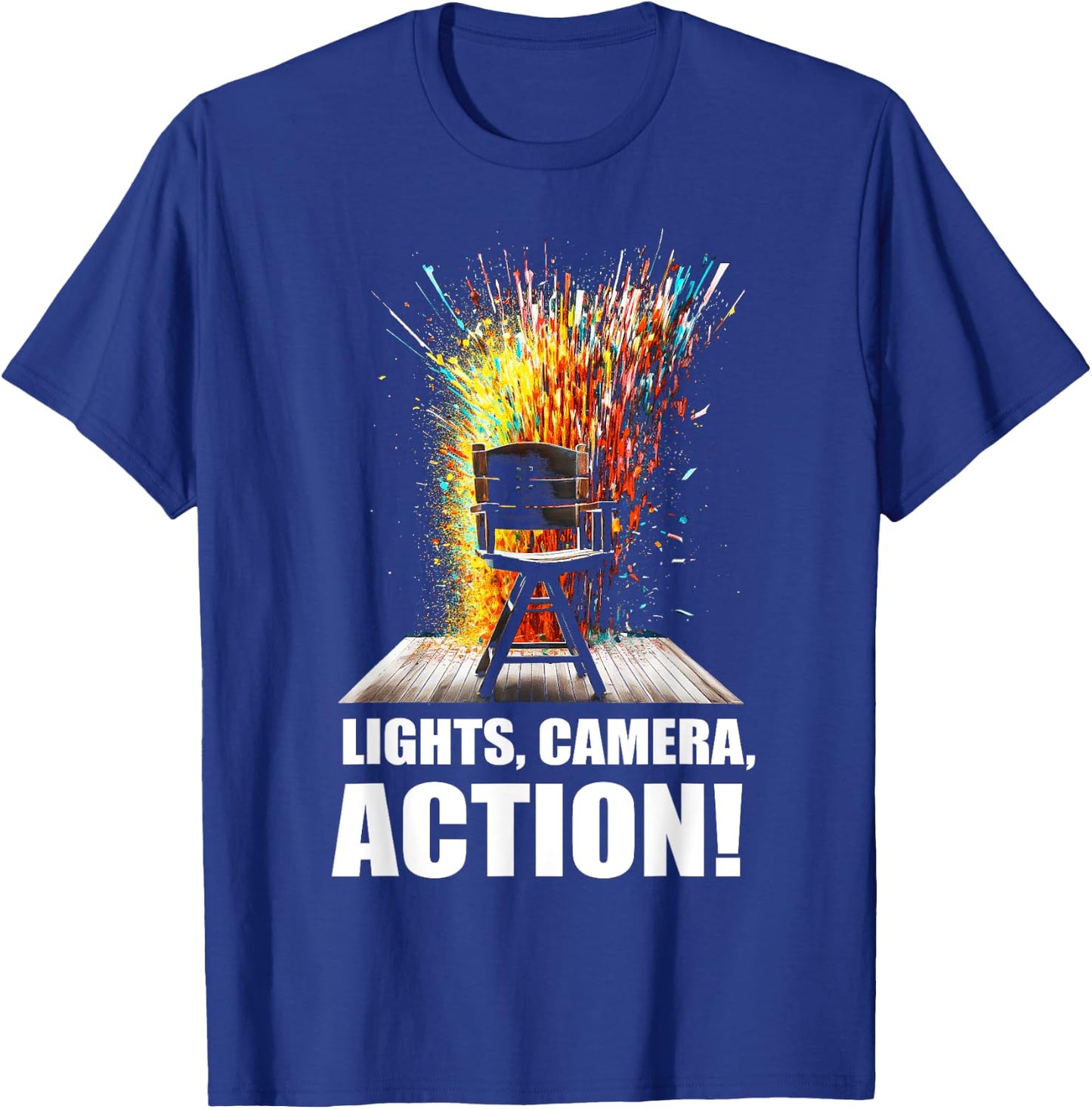 Lights Camera Action Movie Director Movie Clapper Board T-Shirt - T-Shirt | Royal