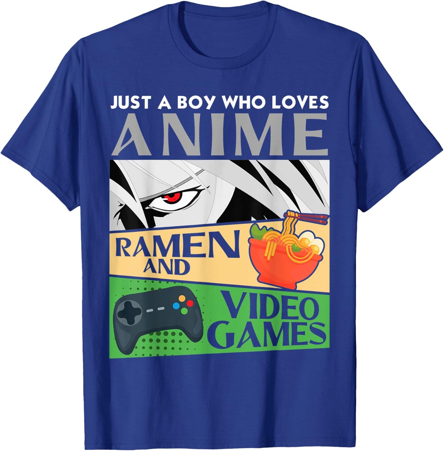 Just A Boy Who Loves Anime Ramen and Video Games Introvert T-Shirt - T-Shirt | Royal