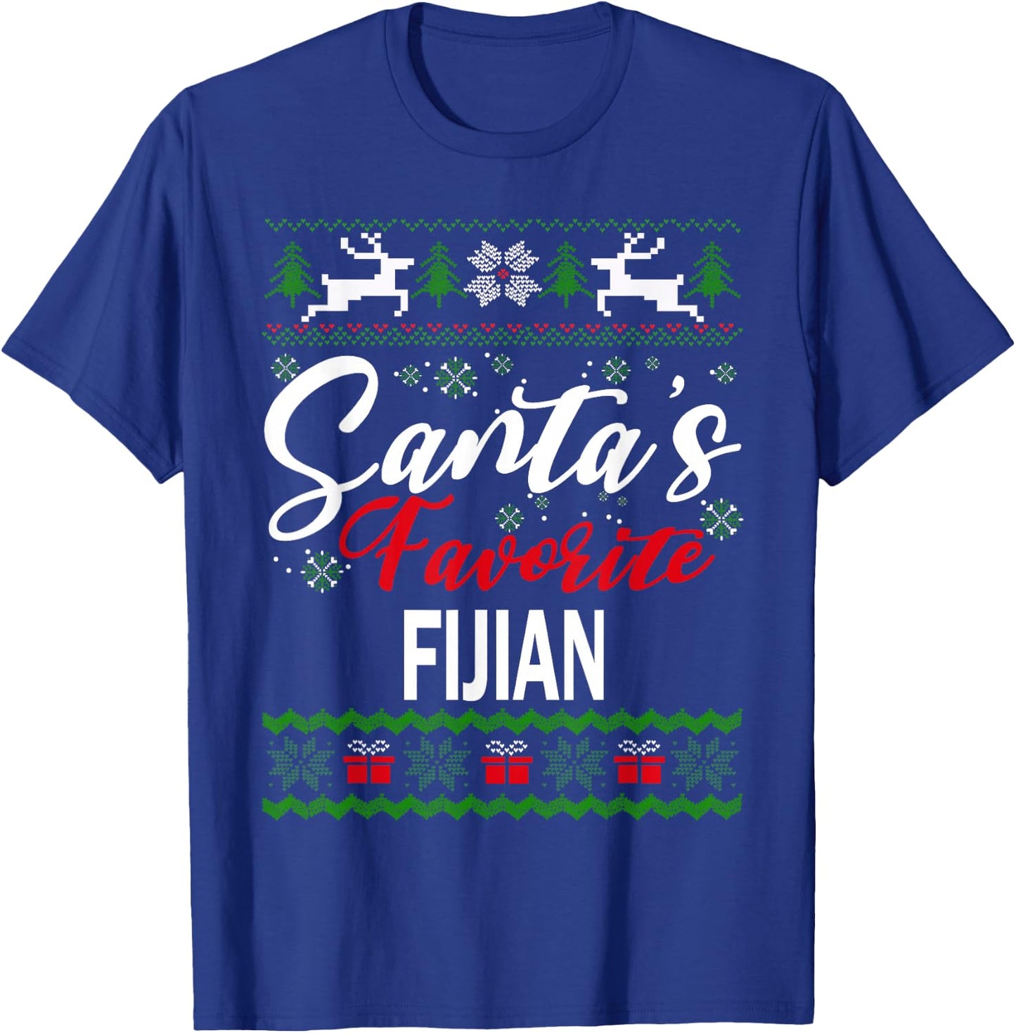 Santas Favorite Fijian Fiji Christmas Ugly Sweater T-Shirt - T-Shirt | Royal