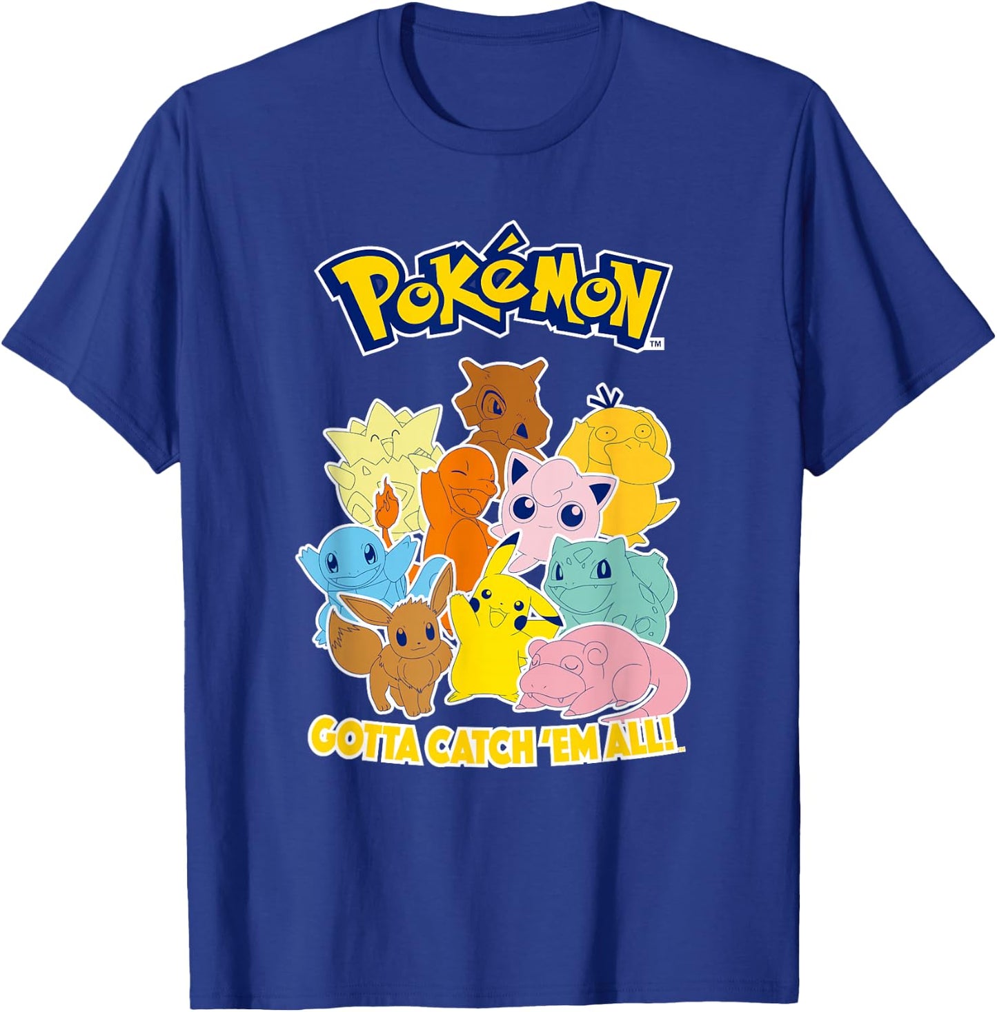Pokémon Group Shot Gotta Catch 'Em All Cute Poster T-Shirt - T-Shirt | Royal