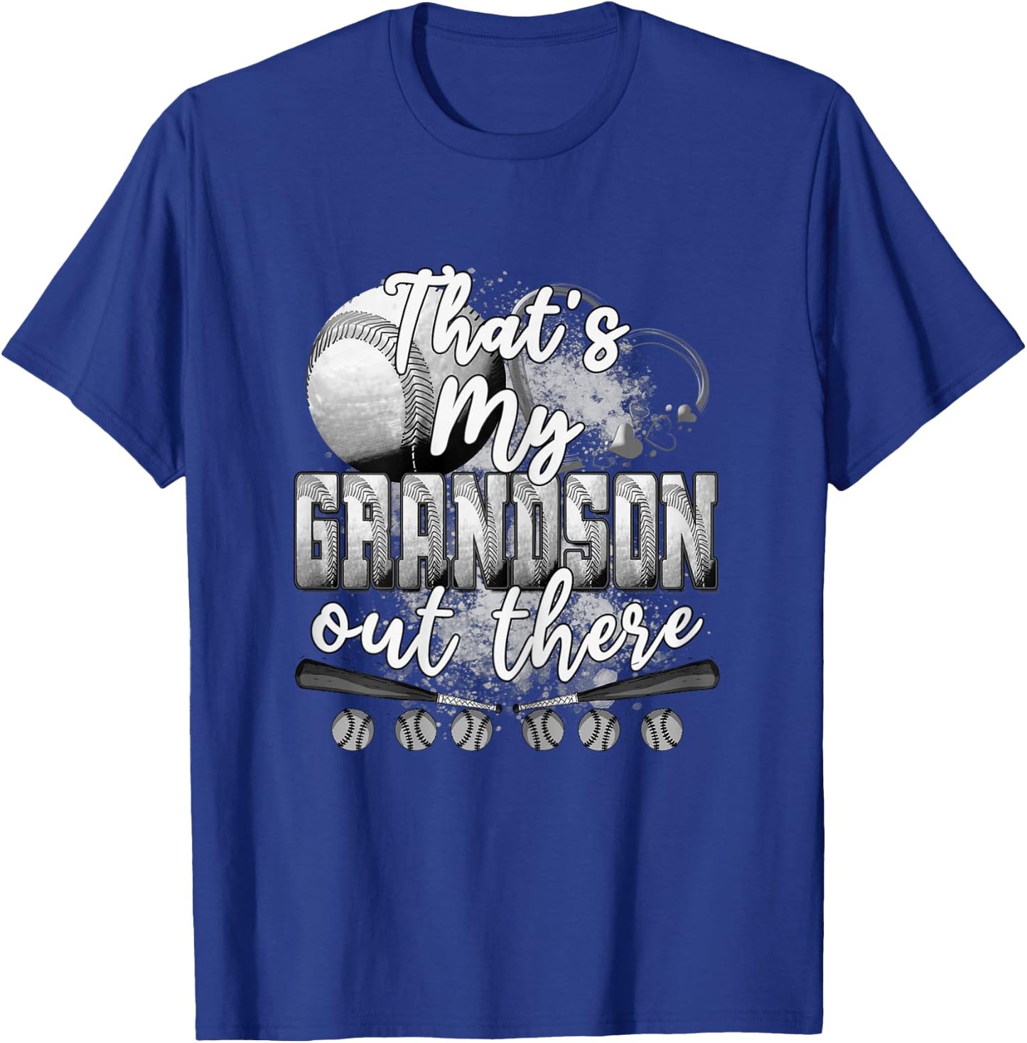 That's My Grandson Out There Gifts Women Baseball Grandma T-Shirt - T-Shirt | Royal