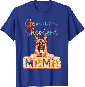 Colorful German Shepherd Mama Funny Dog Mom T-Shirt - T-Shirt | Royal