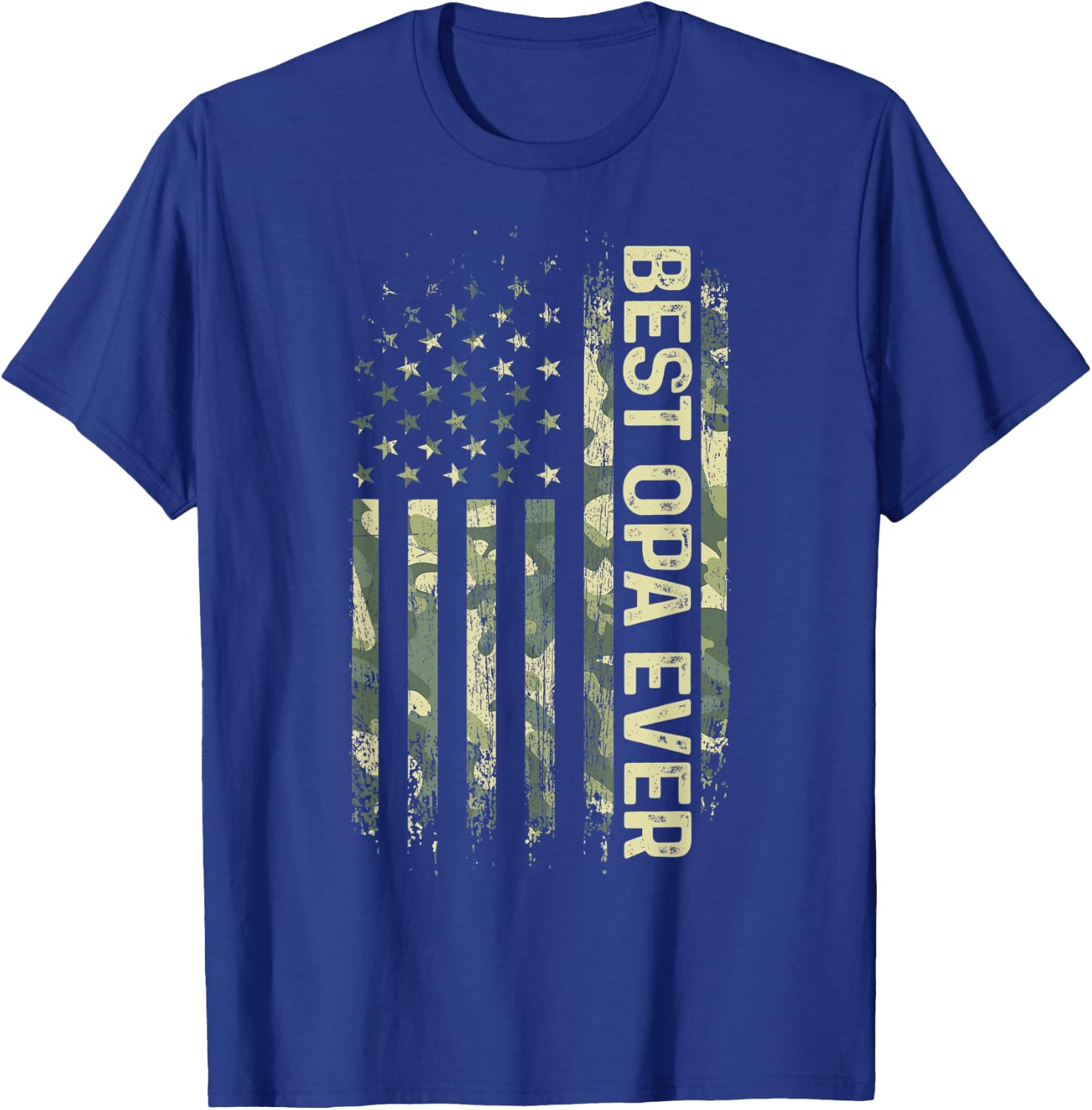 Best Opa Ever Camouflage American Flag Father's Day T-Shirt - T-Shirt | Royal