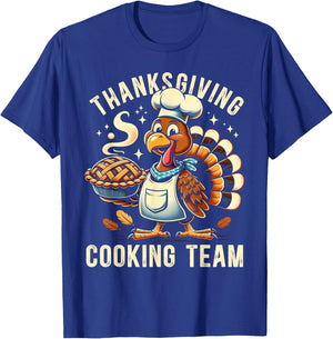 Thanksgiving Cooking Team Chef Turkey Funny T-Shirt - T-Shirt | Royal