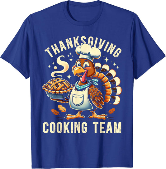 Thanksgiving Cooking Team Chef Turkey Funny T-Shirt - T-Shirt | Royal