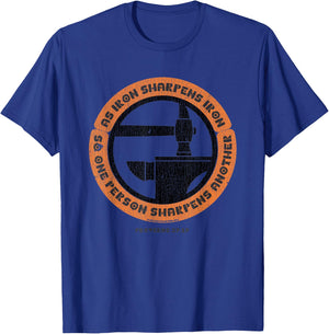 Vintage As Iron Sharpens Iron Christian T-Shirt - T-Shirt | Royal