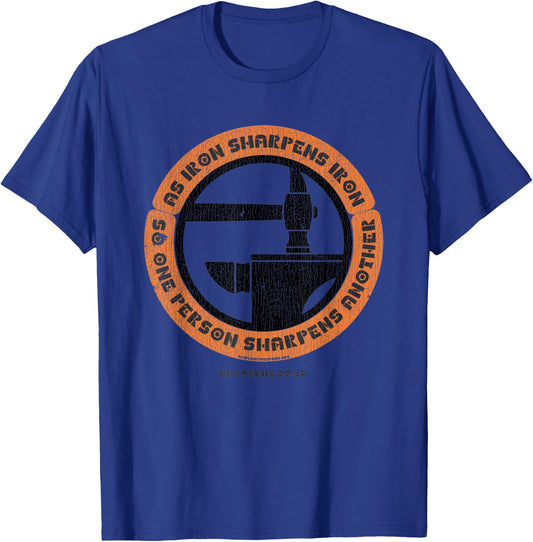 Vintage As Iron Sharpens Iron Christian T-Shirt - T-Shirt | Royal