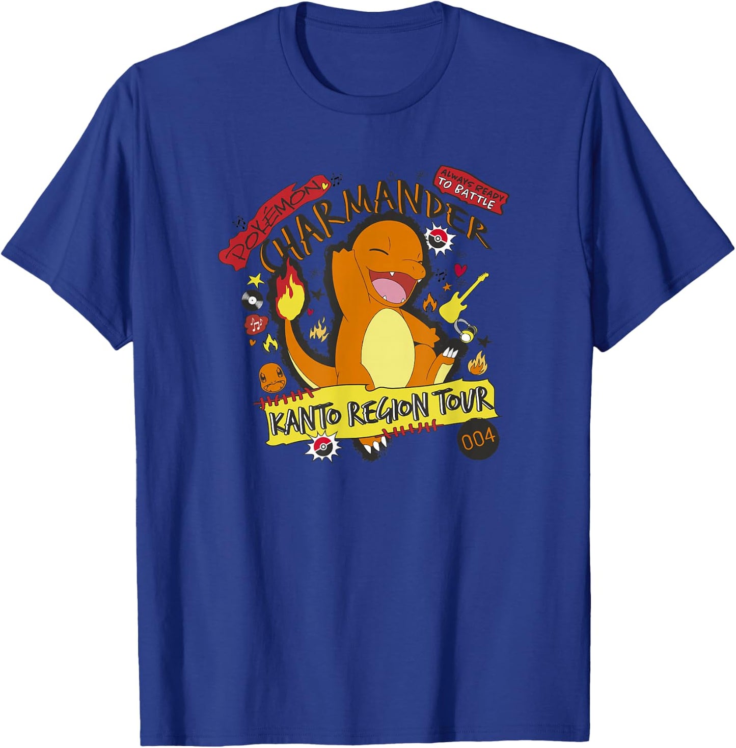 Pokémon Charmander 004 Kanto Region Tour Music Poster T-Shirt - T-Shirt | Royal