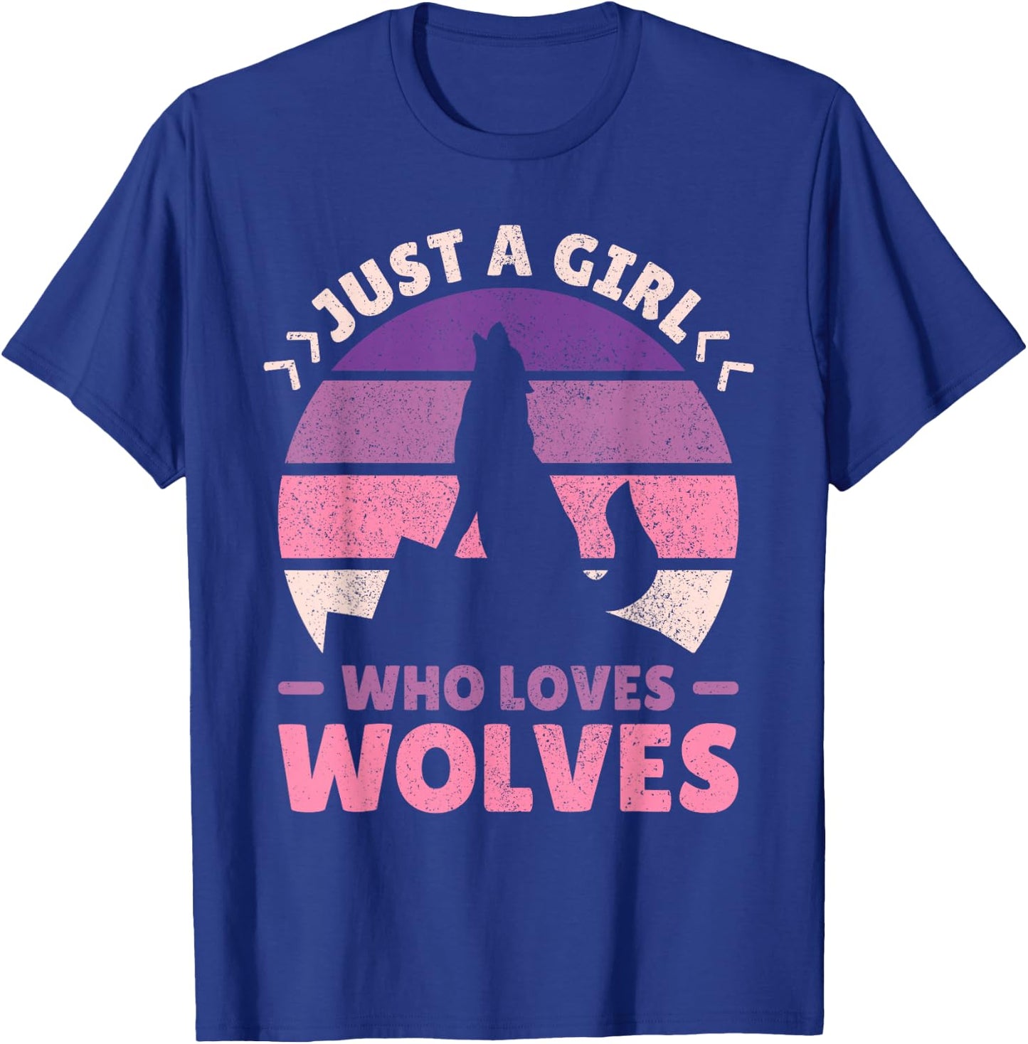 Just A Girl Who Loves Wolves Women Wolf Stuff Teen Girl Wolf T-Shirt - T-Shirt | Royal