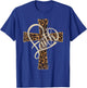 Vintage Faith Christian Men Leopard Cheetah Print T-Shirt - T-Shirt | Royal