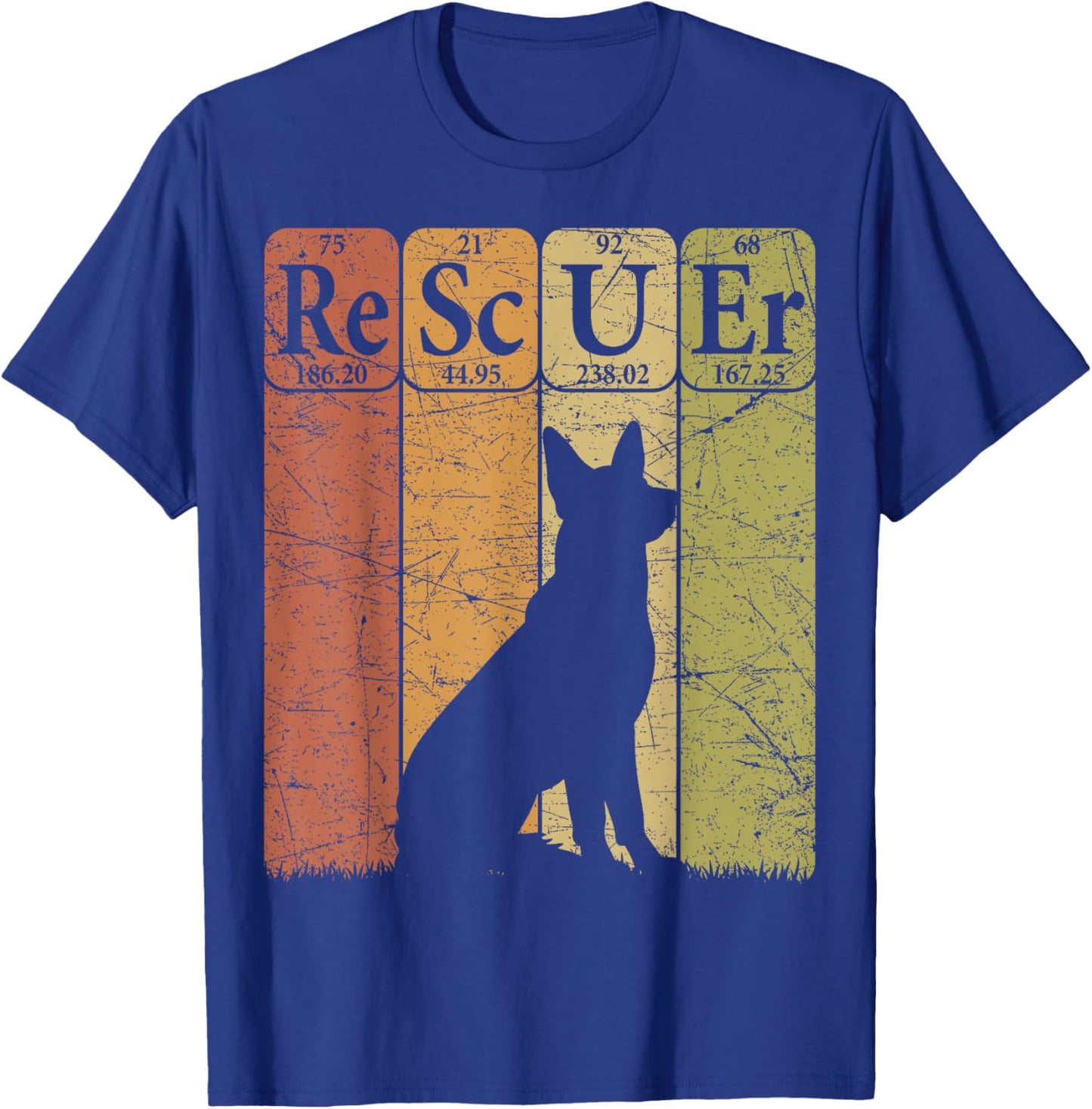 Dog Rescuer Periodic Table Elements Dog Rescue Retro T-Shirt - T-Shirt | Royal