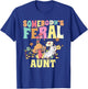 Somebody's Feral Aunt Mushroom Cat Wild Auntie Groovy Floral T-Shirt - T-Shirt | Royal