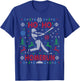 Ho Ho Homerun Baseball Ugly Christmas Sweater Party Hitter T-Shirt - T-Shirt | Royal
