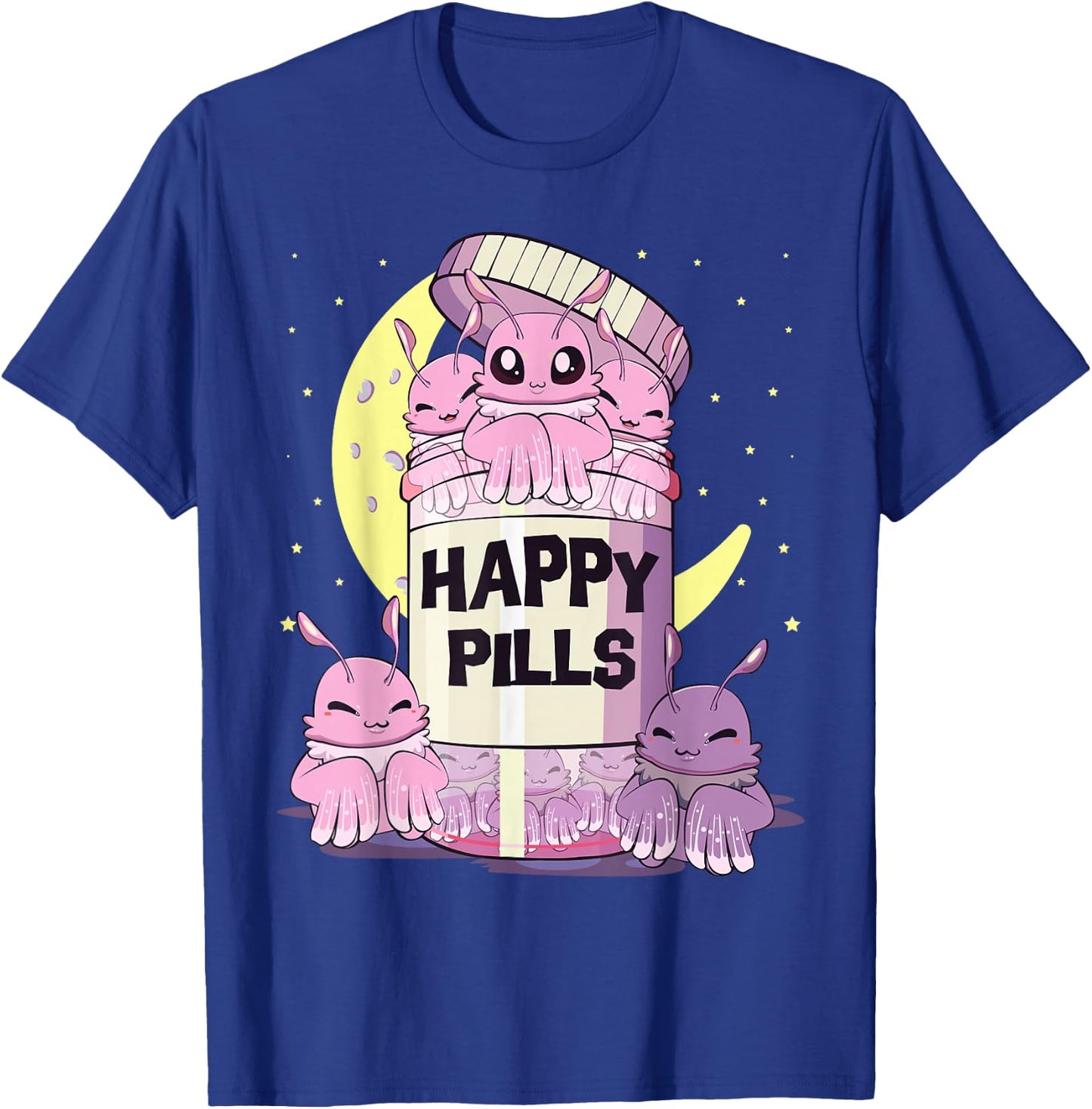 Pastel Goth Kawaii Cute Happy Pills Mothman T-Shirt - T-Shirt | Royal
