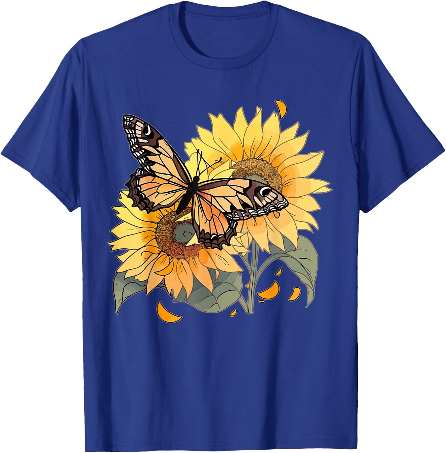 Cute Butterfly Sunflower design butterflies and butterfly T-Shirt - T-Shirt | Royal