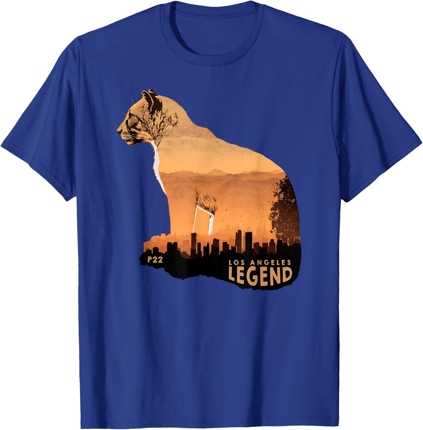 P 22 Mountain Lion Los Angeles Legend California Cougar P-22 T-Shirt - T-Shirt | Royal