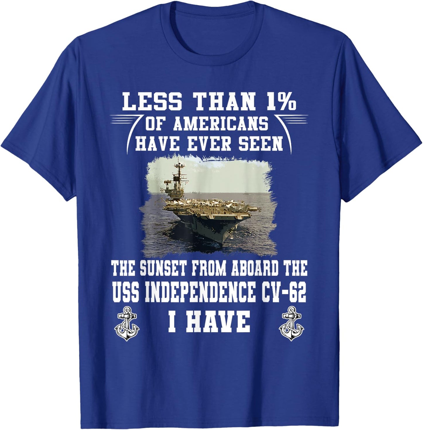 USS Independence CV-62 Aircraft Carrier T-Shirt - T-Shirt | Royal