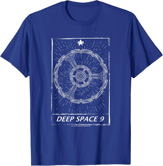Star Trek: Deep Space Nine Space Station Galactic Poster T-Shirt - T-Shirt | Royal