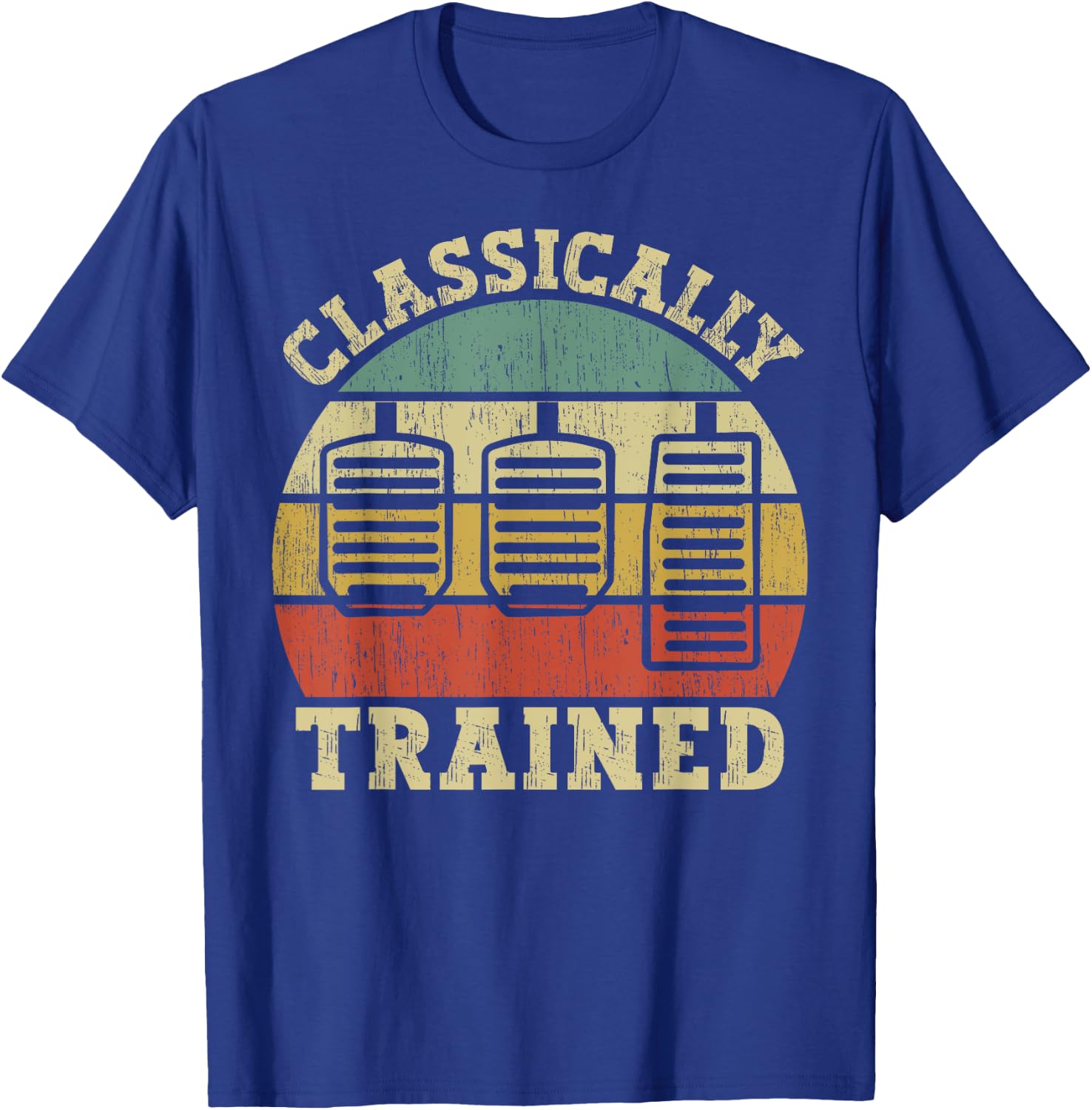 Vintage Three Pedals Classically Trained Manual Transmission T-Shirt - T-Shirt | Royal