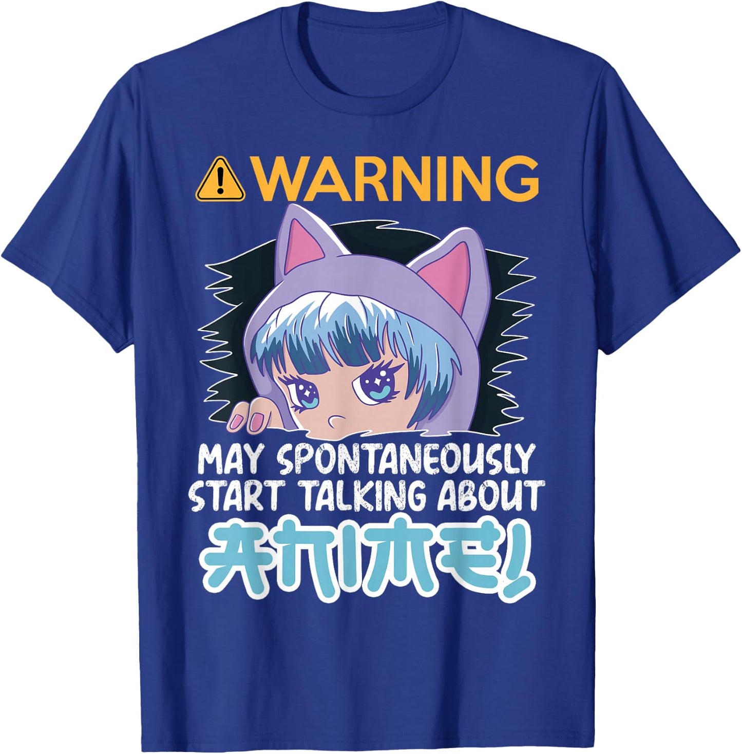 Warning May Spontaneously Talk About Anime Teen Manga Girl T-Shirt - T-Shirt | Royal