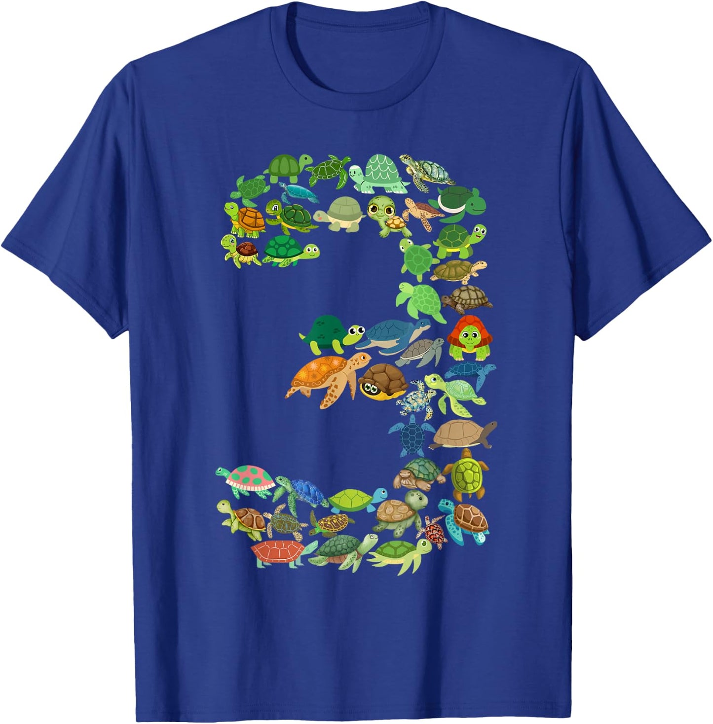 Toddler 3rd Birthday Sea Turtle Tortoise Themed 3 Year Old T-Shirt - T-Shirt | Royal