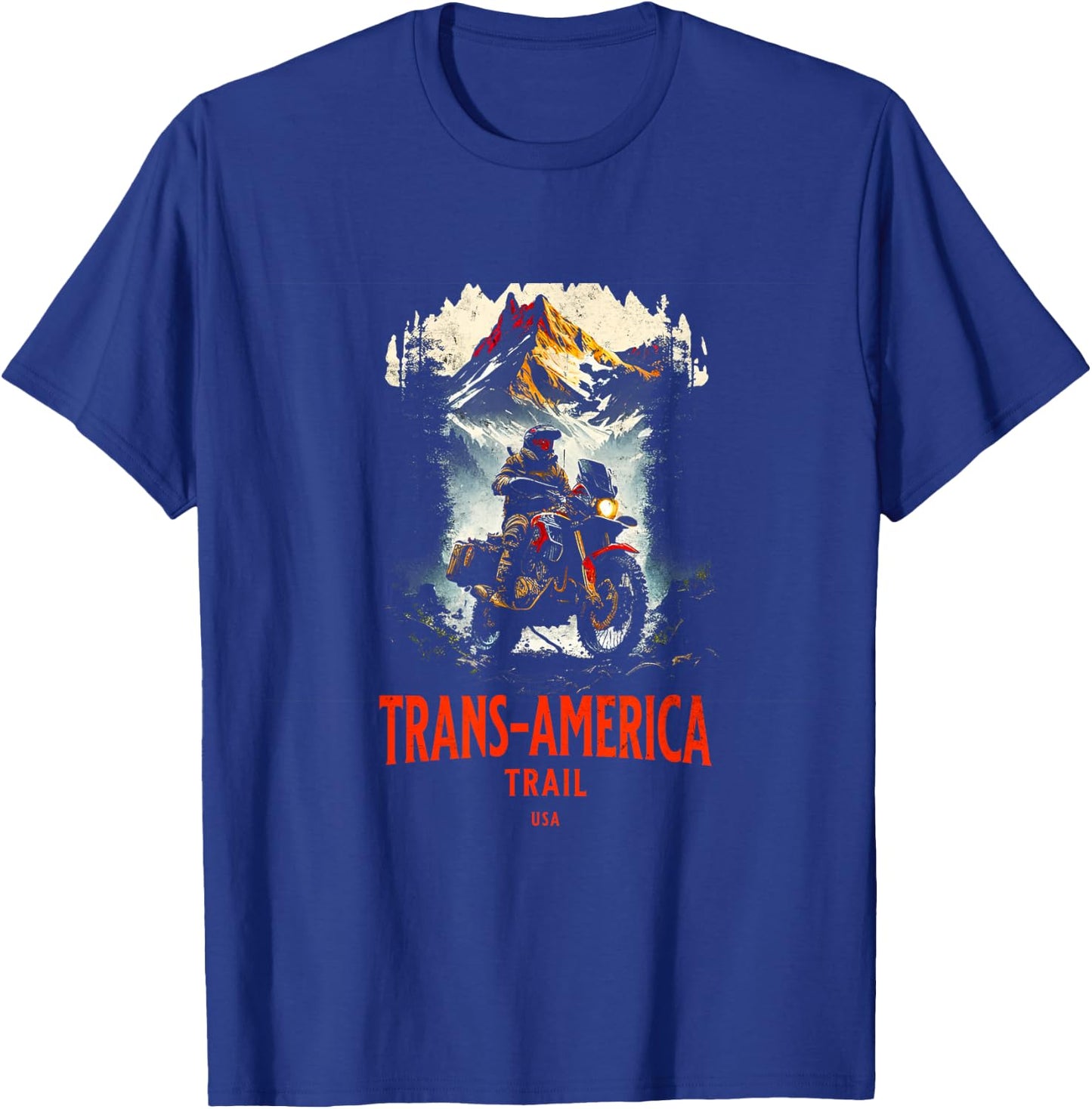 Adventure Motorcycle Gear Trans America Trail T-Shirt - T-Shirt | Royal