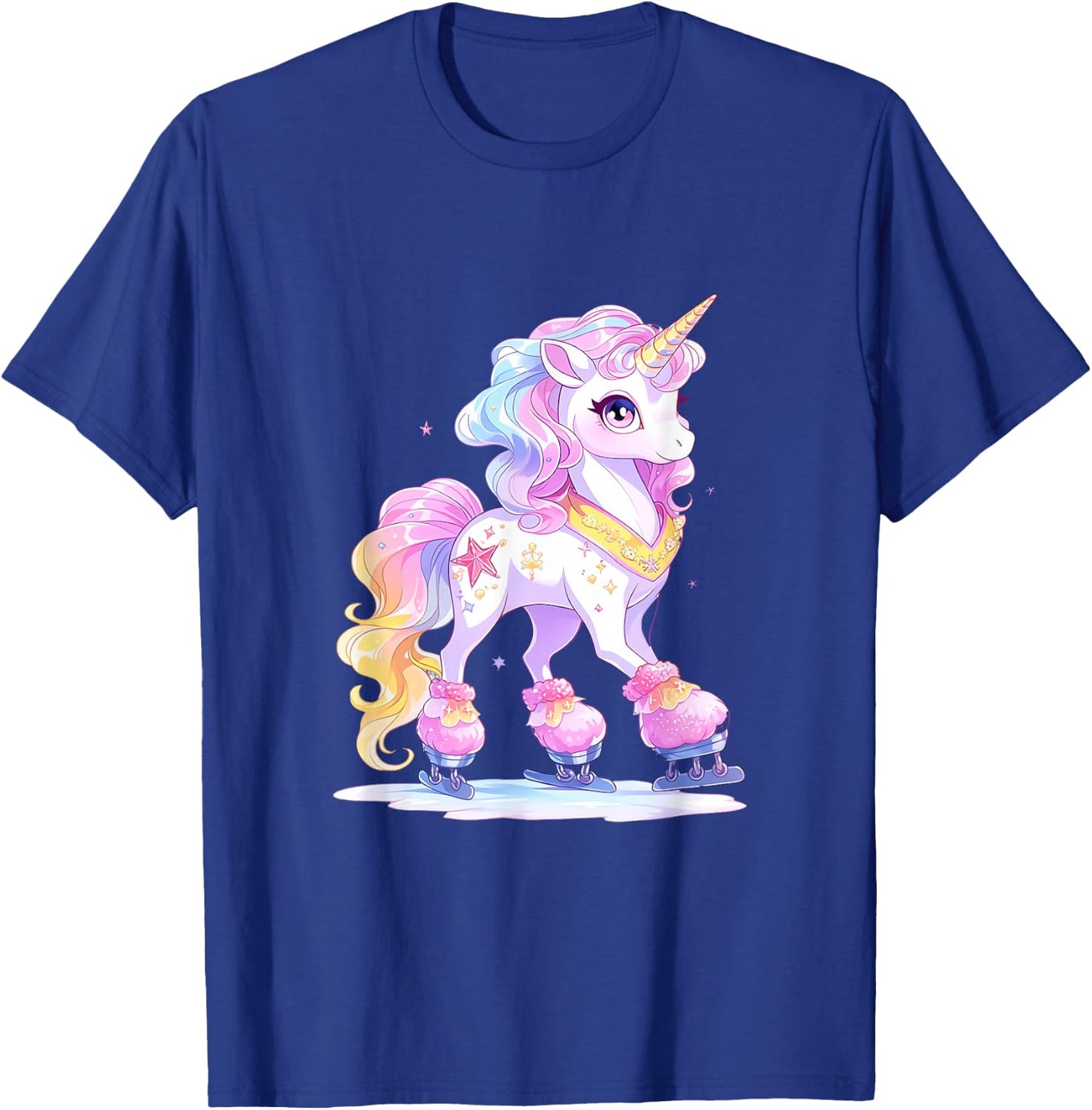 Unicorn Ice Skates Figure Skating Ice Skates Children T-Shirt - T-Shirt | Royal