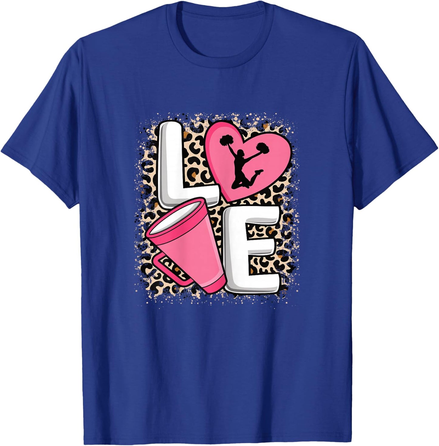 Love Cheer Cheerleader Cheerleading Women Girls T-Shirt - T-Shirt | Royal