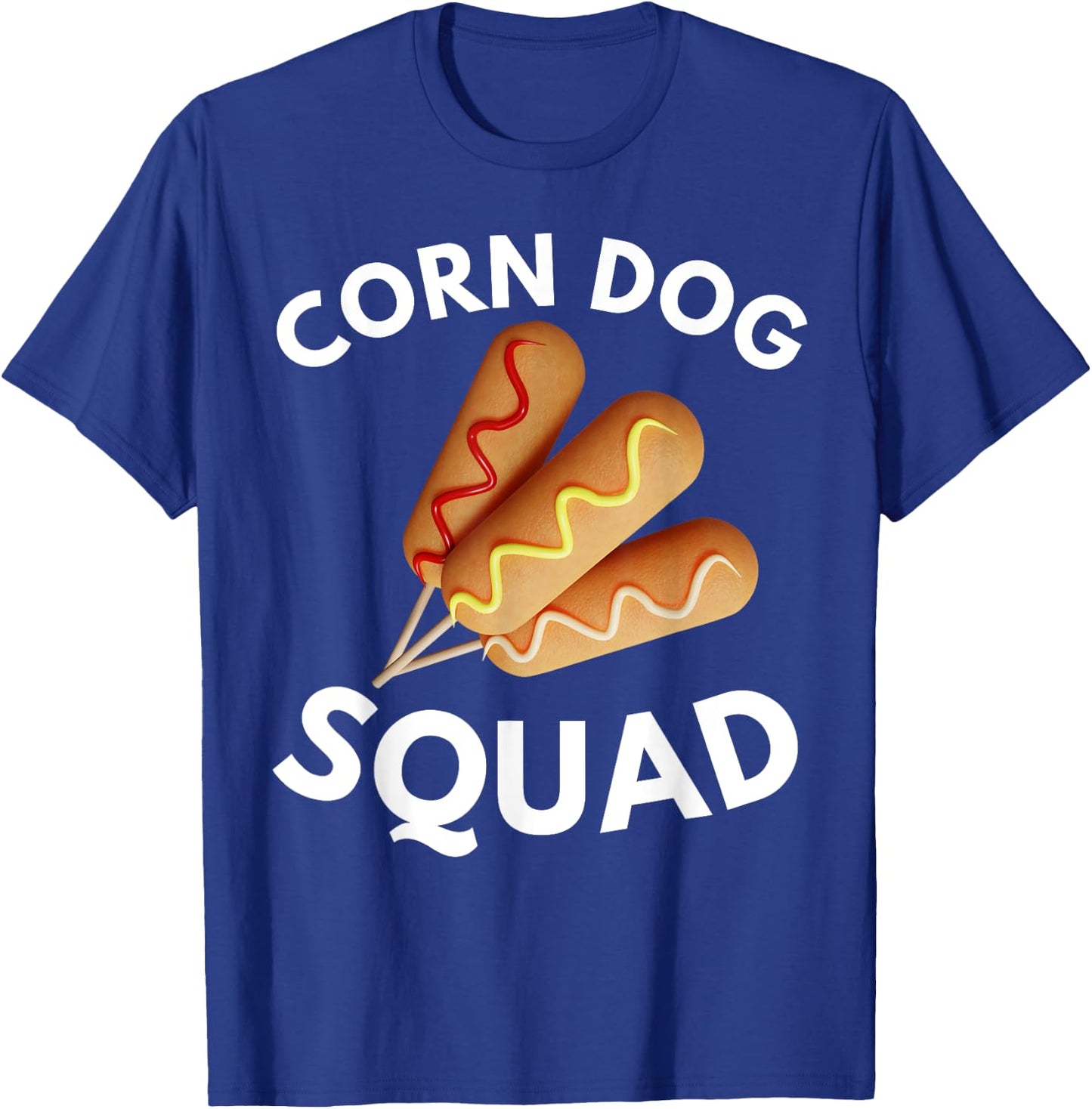 Corn Dog Squad Stick Cheesy Corn Dogs Corndog Man Stick T-Shirt - T-Shirt | Royal
