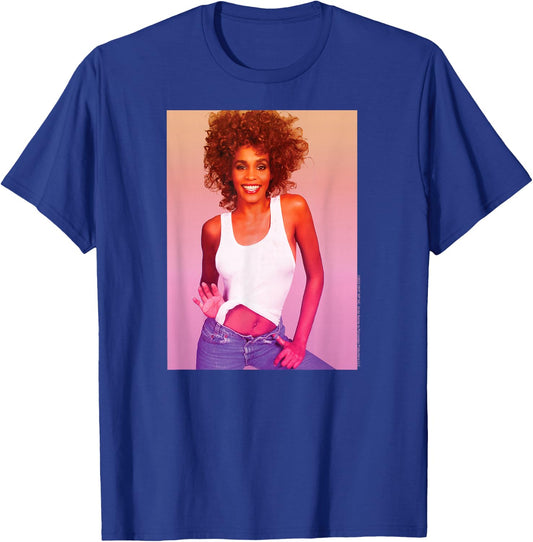 Whitney Houston - Gradient Photo T-Shirt - T-Shirt | Royal