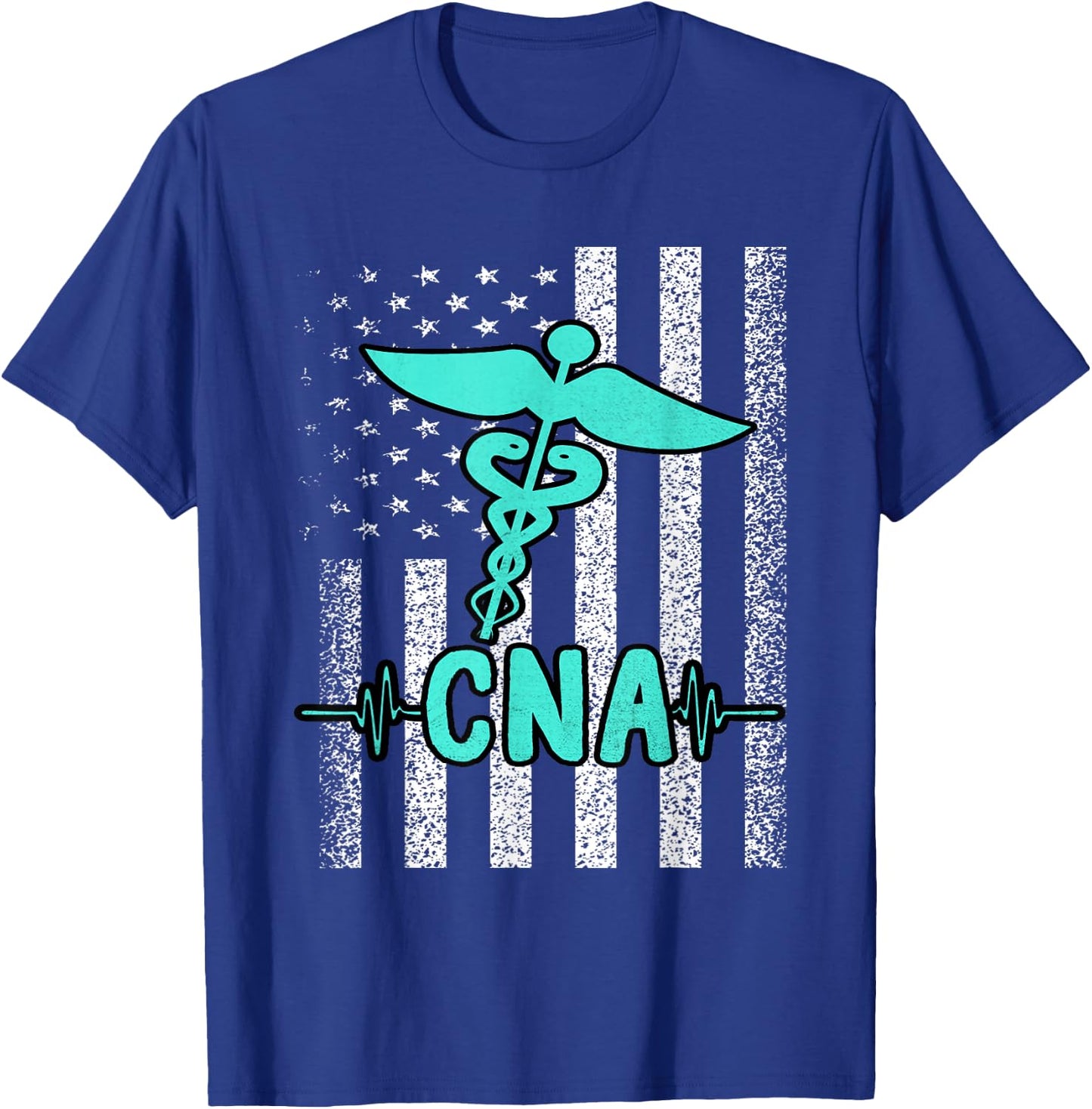Nursing CNA Certified Nurse Assistant American Flag Vintage Men T-Shirt - T-Shirt | Royal