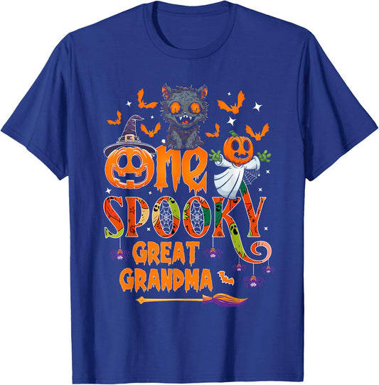One spooky Great Grandma funny Halloween Grandma cat ghost T-Shirt - T-Shirt | Royal