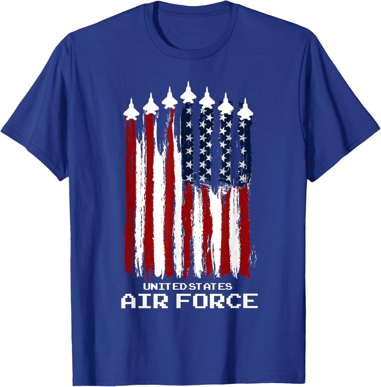 Vintage US Air Force Veterans USA American Flag 4th of July T-Shirt - T-Shirt | Royal