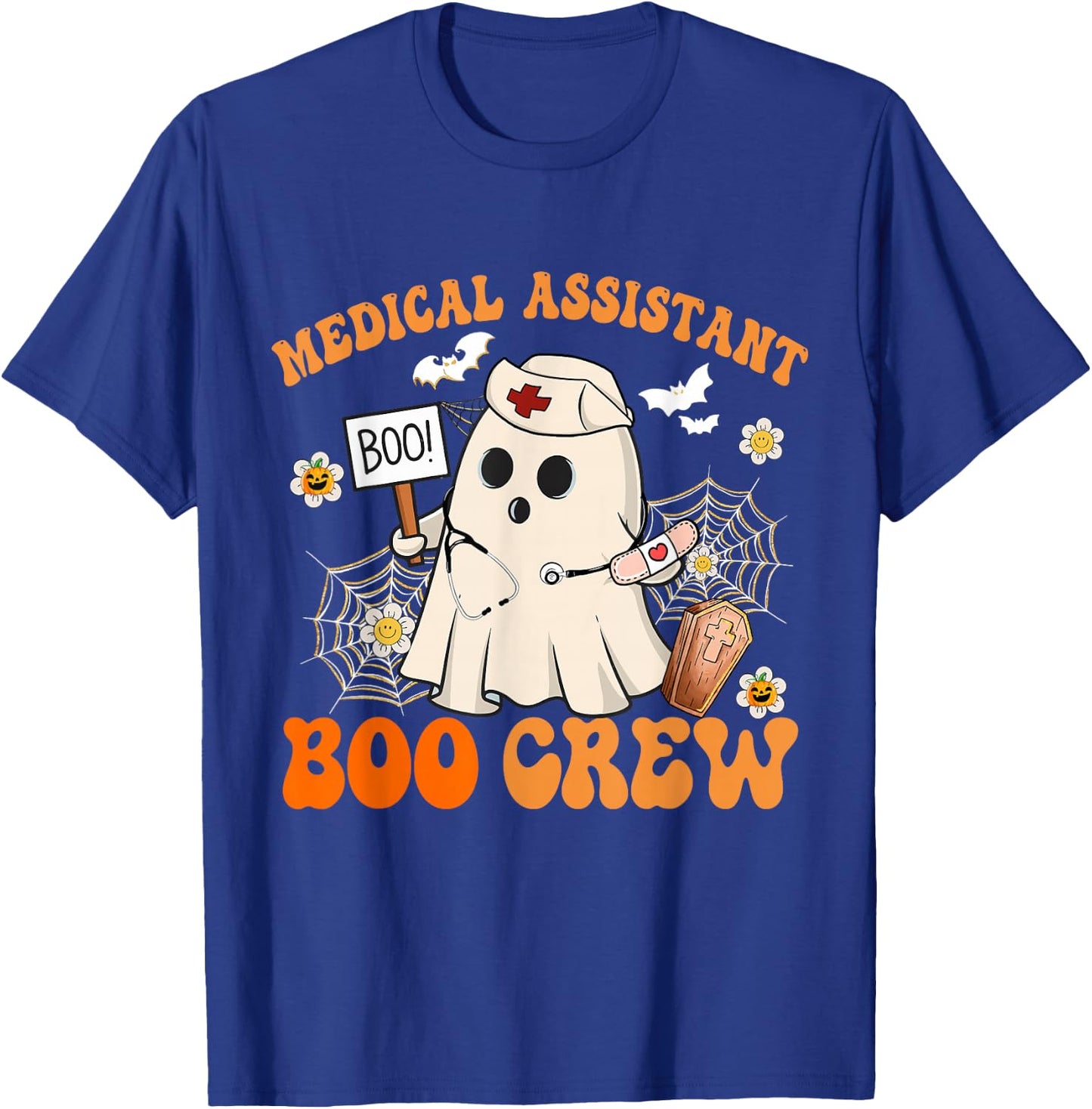 Medical Assistant Boo Crew Funny Ghost Halloween Costumes T-Shirt - T-Shirt | Royal