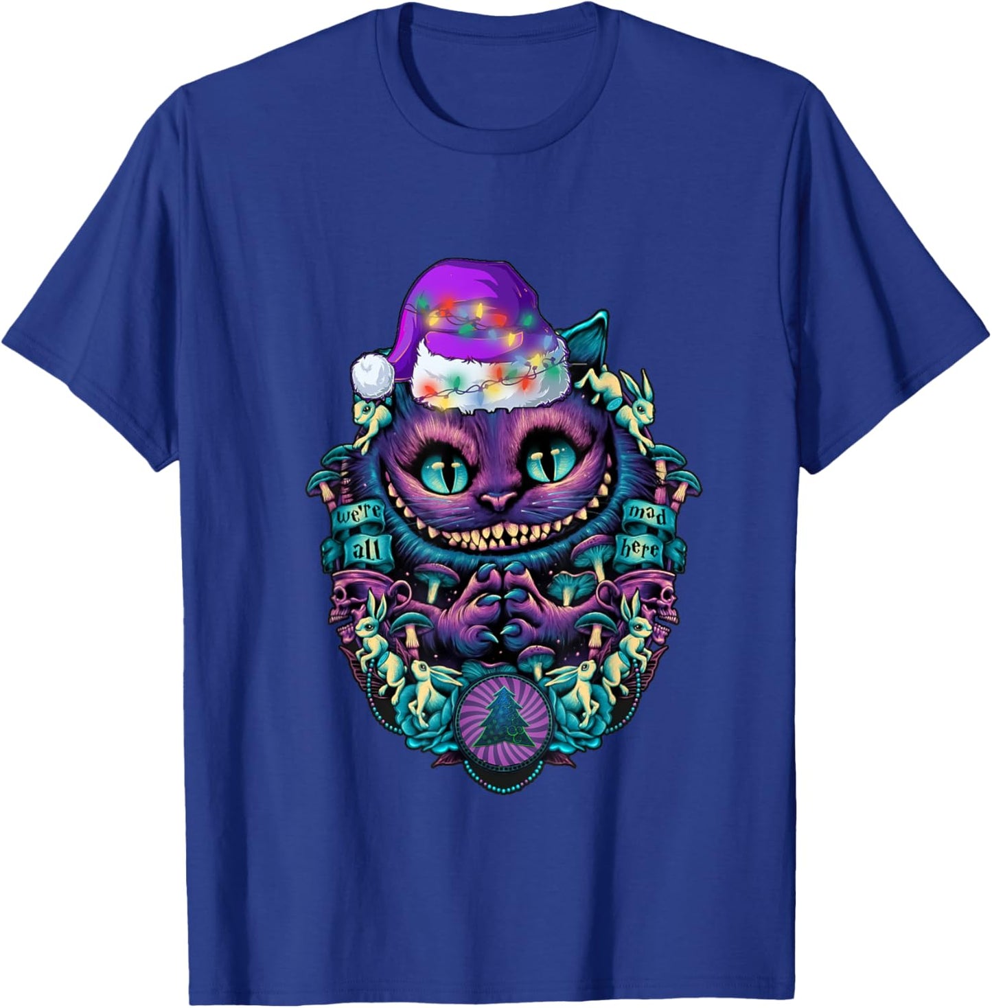 Cheshire Cat shirt Christmas Alice in Wonderland Graphic T-Shirt - T-Shirt | Royal