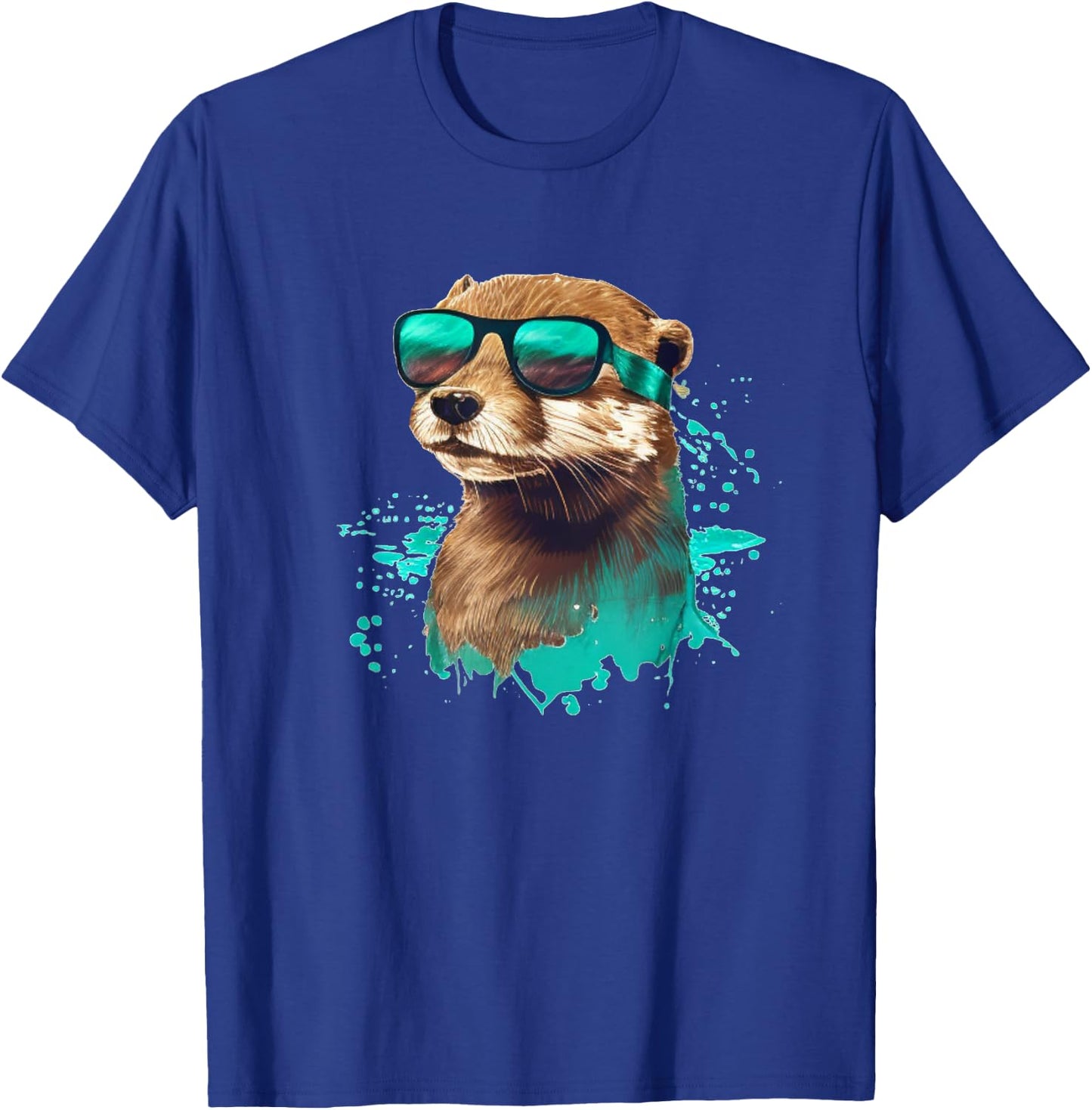 Funny looking Otter with Sunglasses T-Shirt - T-Shirt | Royal