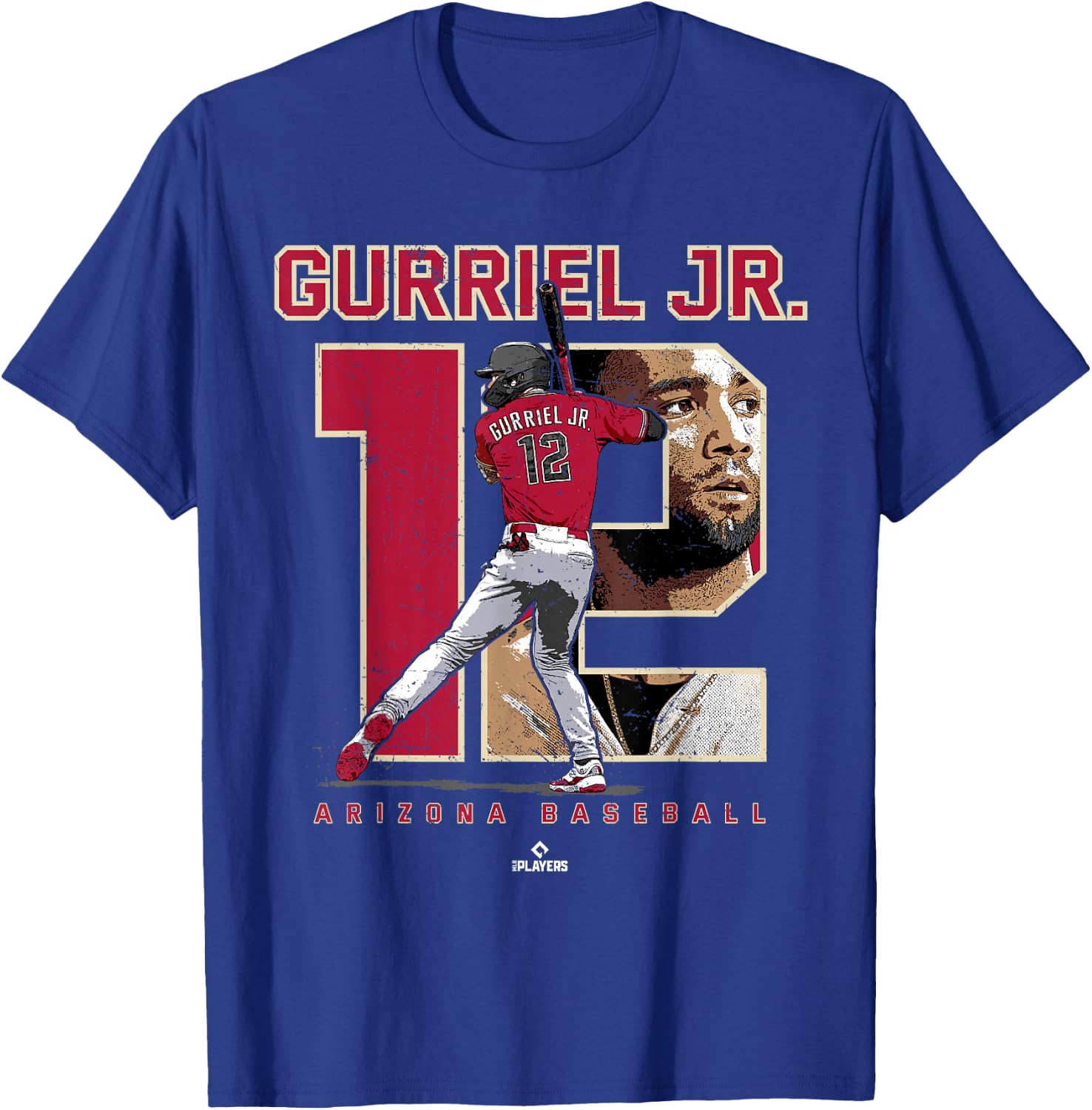 Number and Portrait Lourdes Gurriel Jr Arizona MLBPA T-Shirt - T-Shirt | Royal