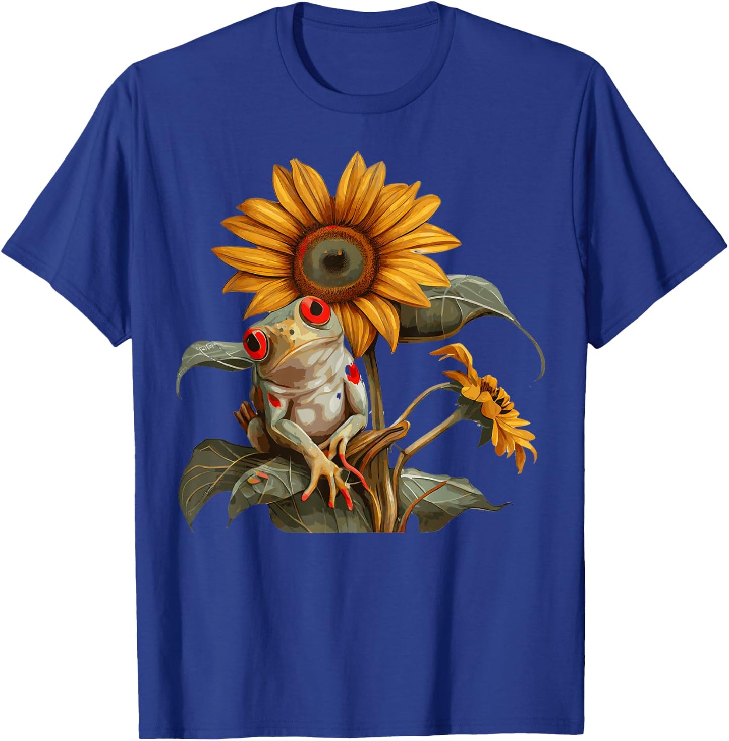 Cute Sunflower Red Eyed Tree Frog Lover Amphibian T-Shirt - T-Shirt | Royal
