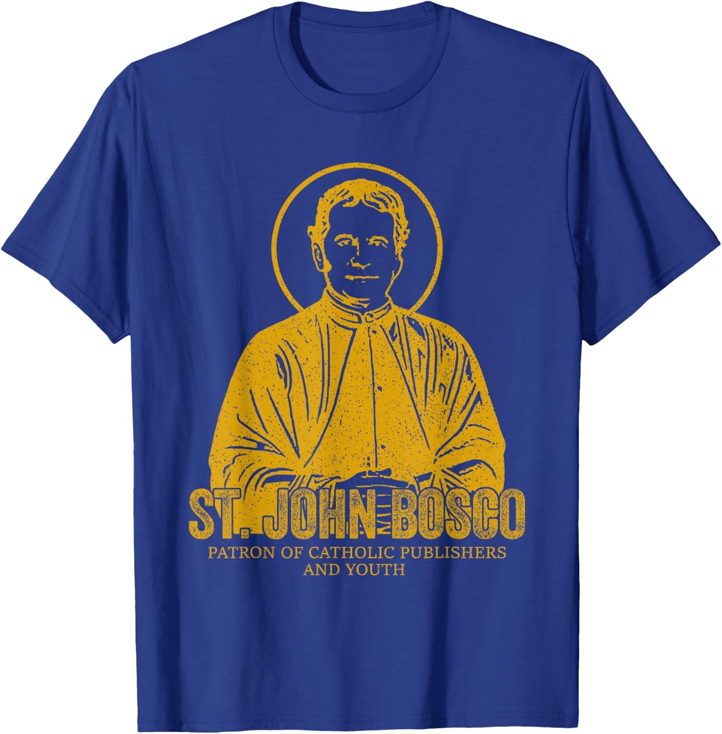 Catholicism Gold St. John Bosco Catholic Christian Saint T-Shirt - T-Shirt | Royal